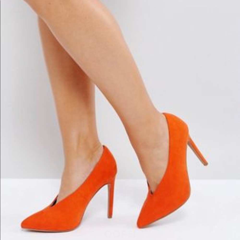 asos orange heels